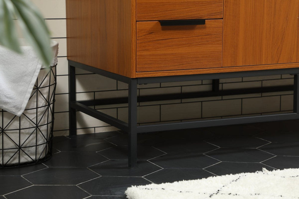 Home Living 22" Modern Teak-Light Bathroom Vanity