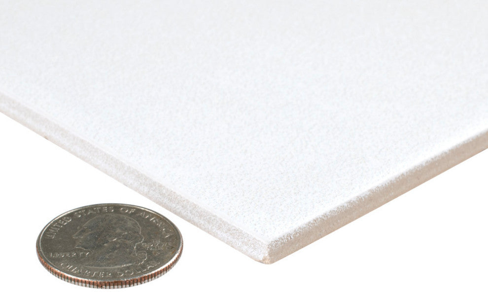 Twenties Ceramic Floor and Wall Tile, Plain White