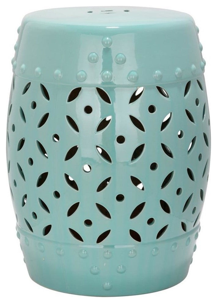 Safavieh Lattice Coin Garden Stool, Robins Egg Blue