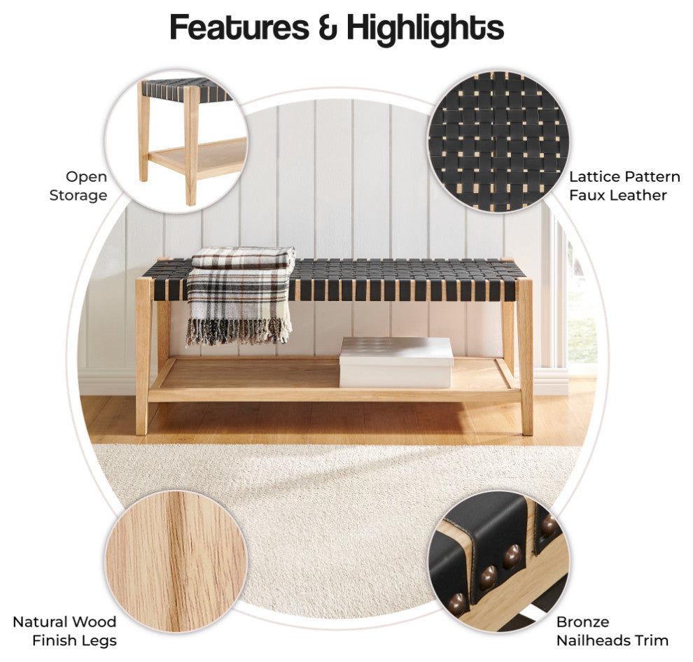 Marco PU Bench, Black