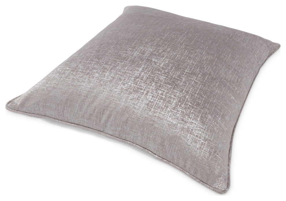 GLAMtastic Alderon 20" Velvet Accent Pillow, Set of 2, Pewter