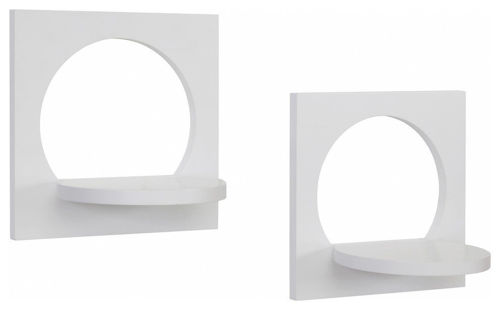 Danya B. Silhouette Shelves, White, Set of 2