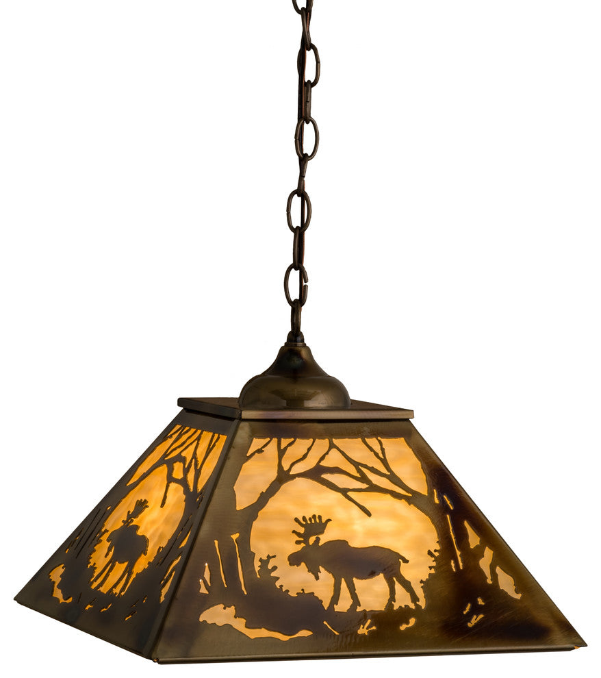 16Sq Moose at Dawn Pendant