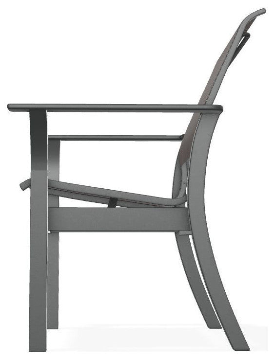 Leeward Sling Stackable Outdoor Dining Chair, James/Graphite
