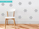 Flower Fabric Wall Decals, Set of 9 Flowers, Grey