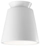 Radiance Collection, Trapezoid Ceramic Flush-Mount, Gloss White Finish, E26