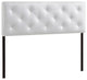 Baltimore Modern Full White Faux Leather Upholstered Headboard