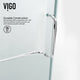 VIGO Monteray 32''D x 32"W x 79"H Frameless Hinged Shower Enclosure, Chrome, With Base