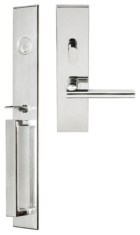 Sunrise Lever, Mortise Entry Handleset, RHR, Polished Stainless Steel
