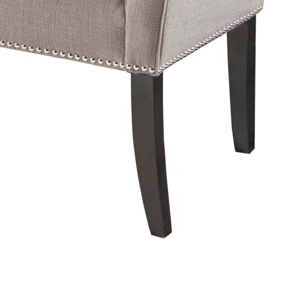 Madison Park Flared Low Arm Low Back Accent Bench Chair, Grey