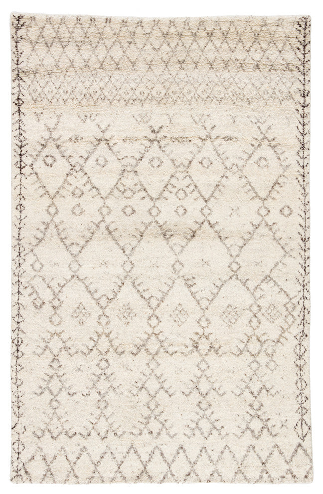 Jaipur Living Zola Hand-Knotted Geometric Ivory/Brown Area Rug, 9'x12'