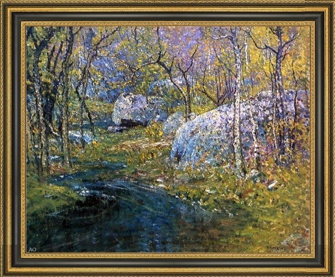 John Joseph Enneking a Spring BrookFramed Premium Canvas Print, 16"x20"