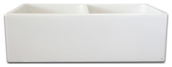Fine Fixtures Longstone Double Bowl Fireclay 32.75" Farmhouse Kitchen Sink
