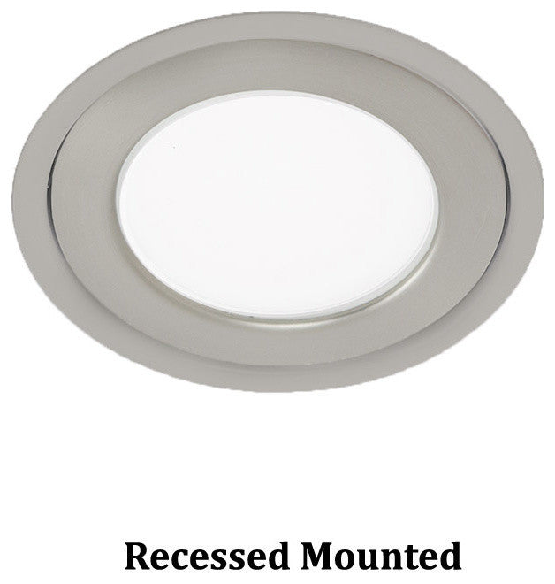 WAC Lighting Edge Lit LED Button Light 3000K So' White in Brushed Nickel