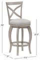 Hillsdale Ellendale Wood Swivel Stool, Curved X-Back, Aged Gray, Counter Height