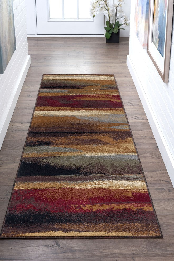 Dakota Contemporary Abstract Area Rug, Multi-Color, 2'7'x9'10'