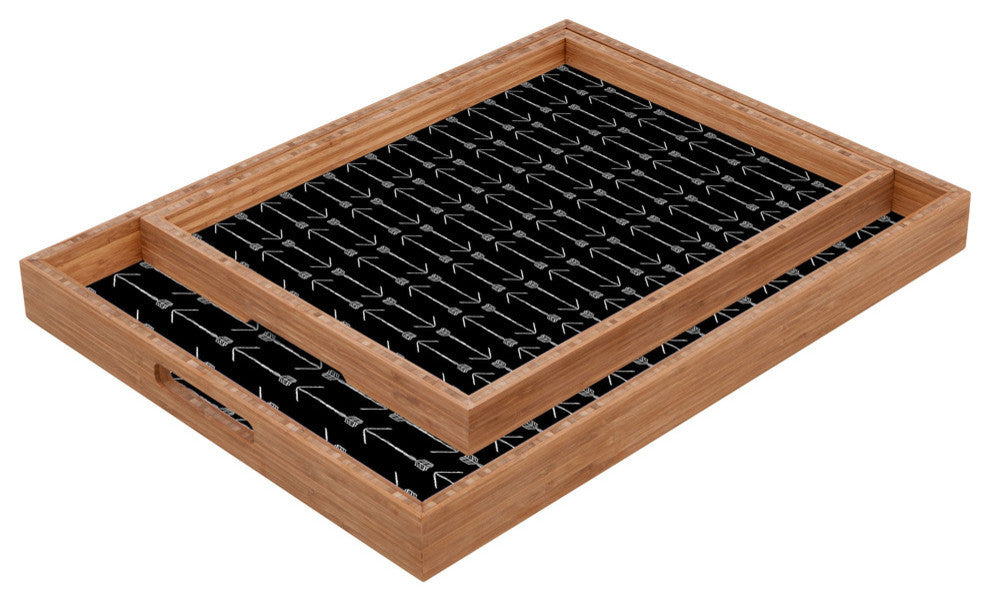 Allyson Johnson Black Arrows Rectangular Tray
