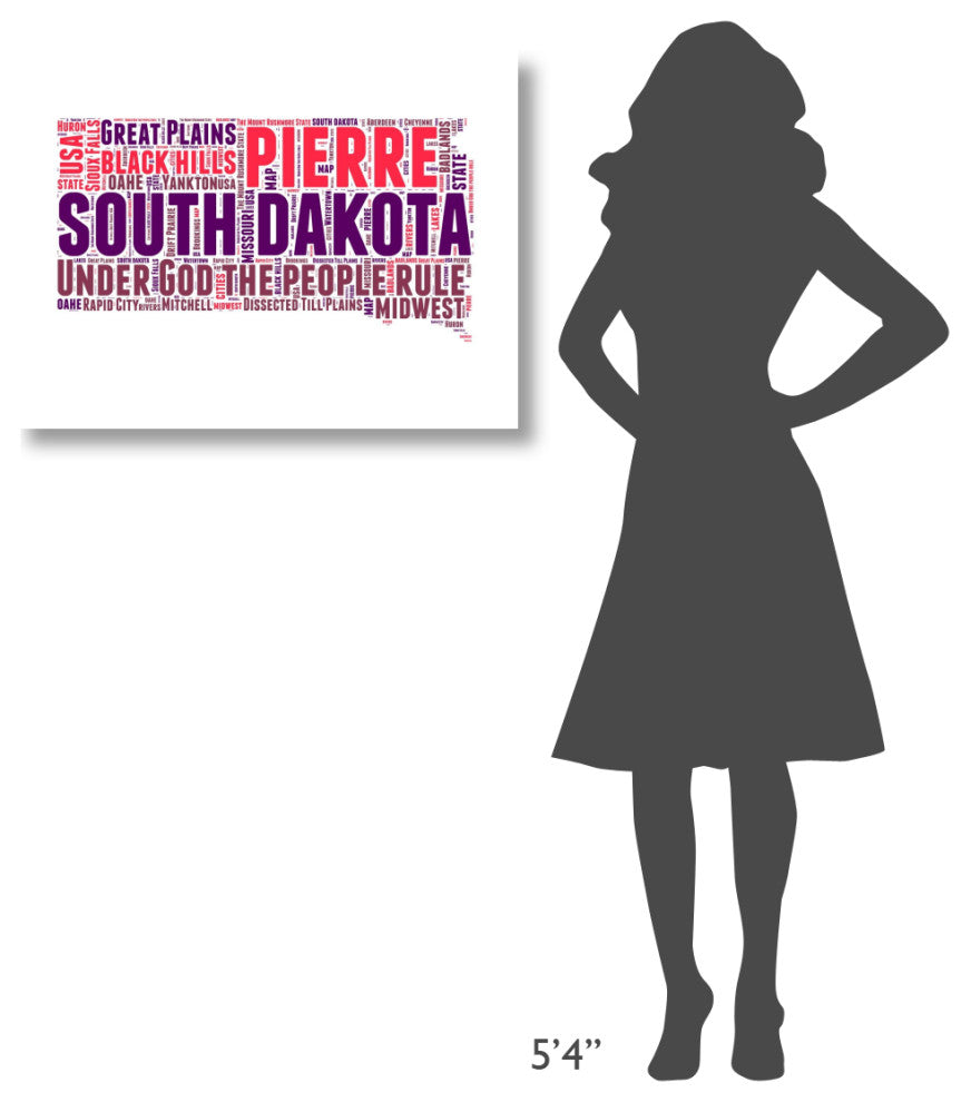 "South Dakota Word Cloud Map" Fine Art Print