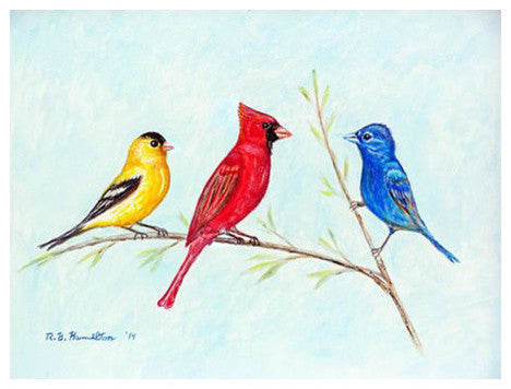 Betsy Drake Three Birds 30 X 50 Inch Floral Comfort Floor Mat