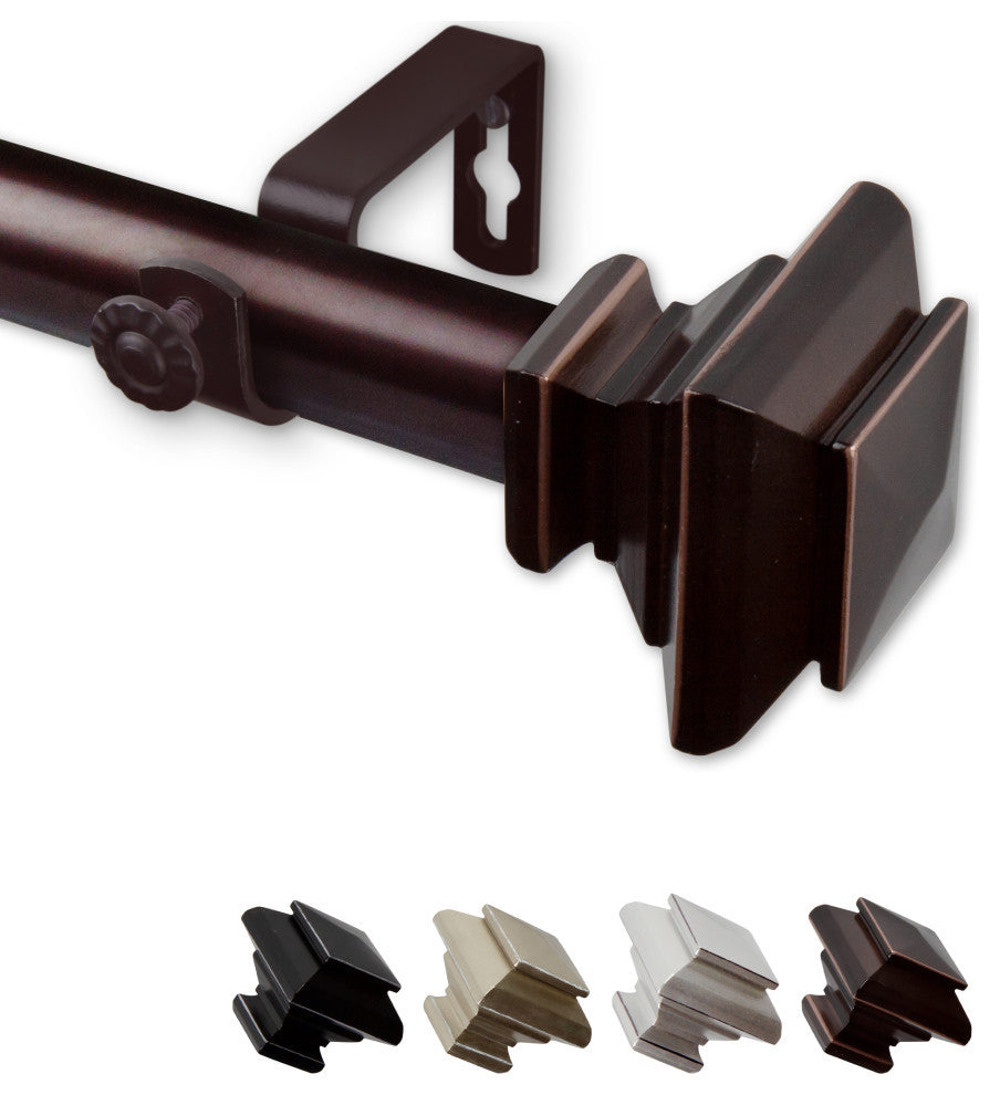 Helen 1" Curtain Rod, Bronze, 66-120"