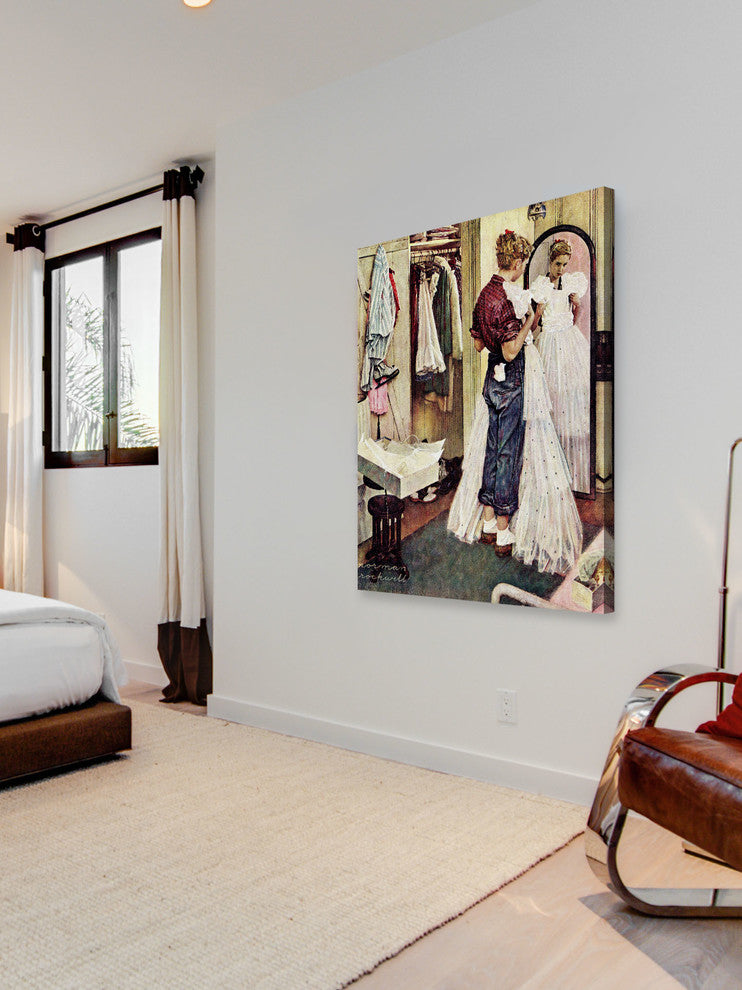 "Prom Dress" Painting Print on Canvas by Norman Rockwell
