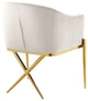 Xavier Velvet Dining Chair, Cream, Gold Legs