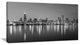 "Chicago Skyline at Night Black and White" Canvas Print32"x16"
