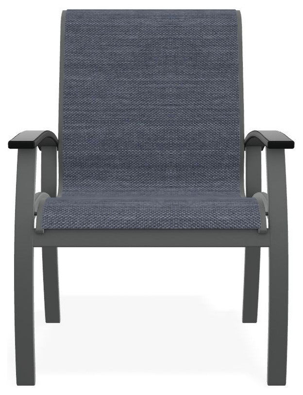 Belle Isle Sling Outdoor Dining Chair, Augustine Denim/Graphite