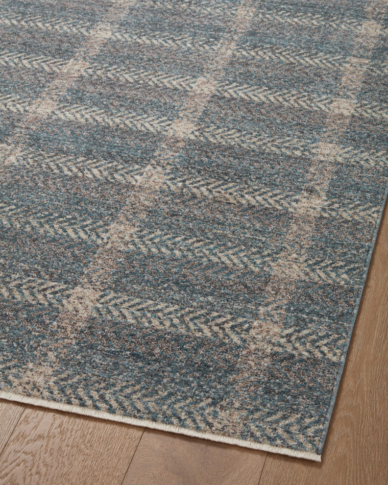 Angela Rose x Loloi Ember Blue / Beige 5'-3" x 7'-6" Area Rug