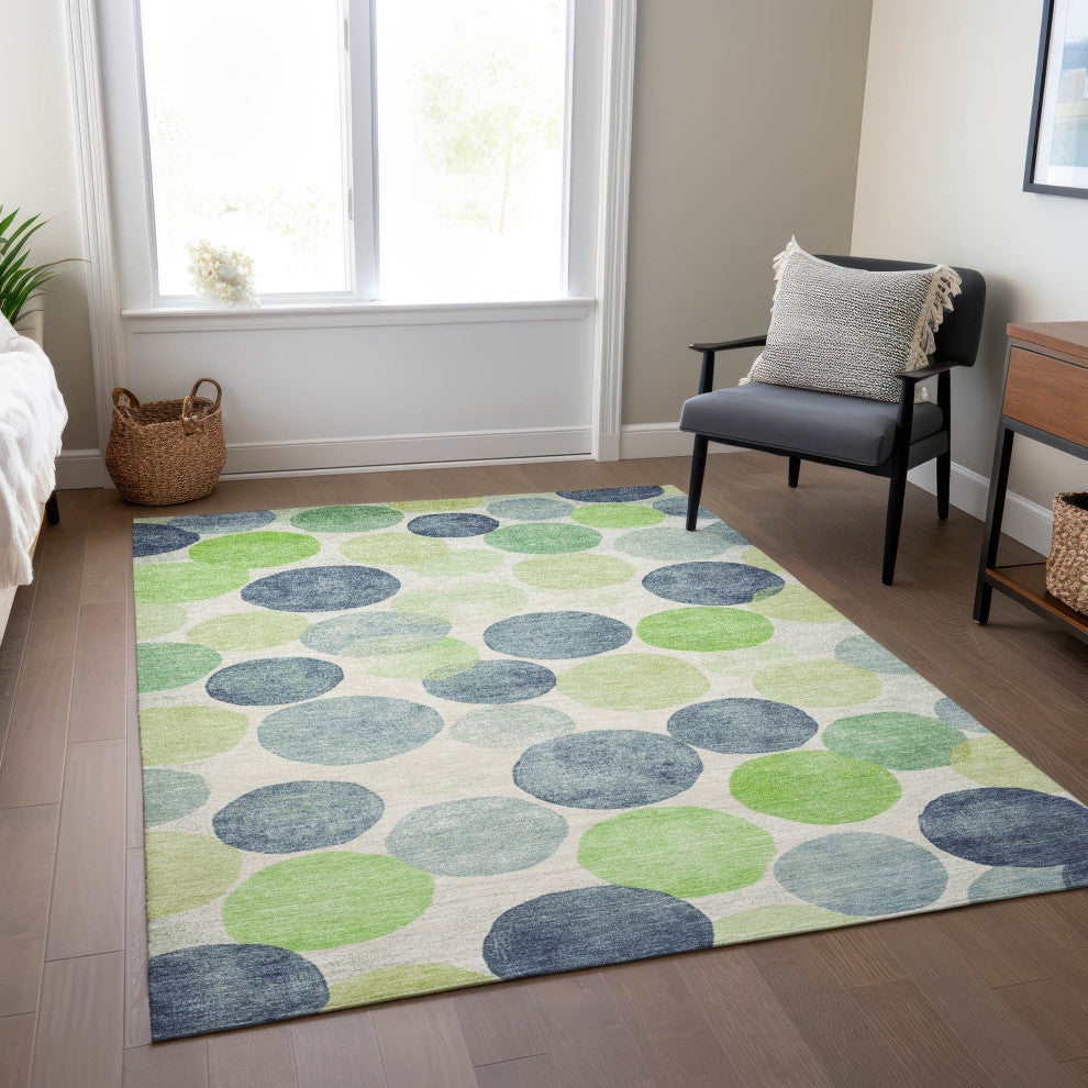 Machine Washable Indoor/Outdoor Chantille ACN1898 Navy 9' x 12' Rug