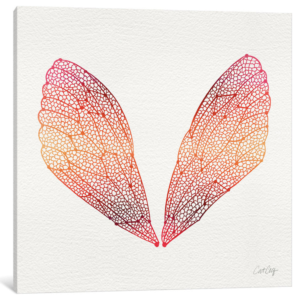 "Cicada Wings Pink Orange Artprint" by Cat Coquillette, 12x12x1.5