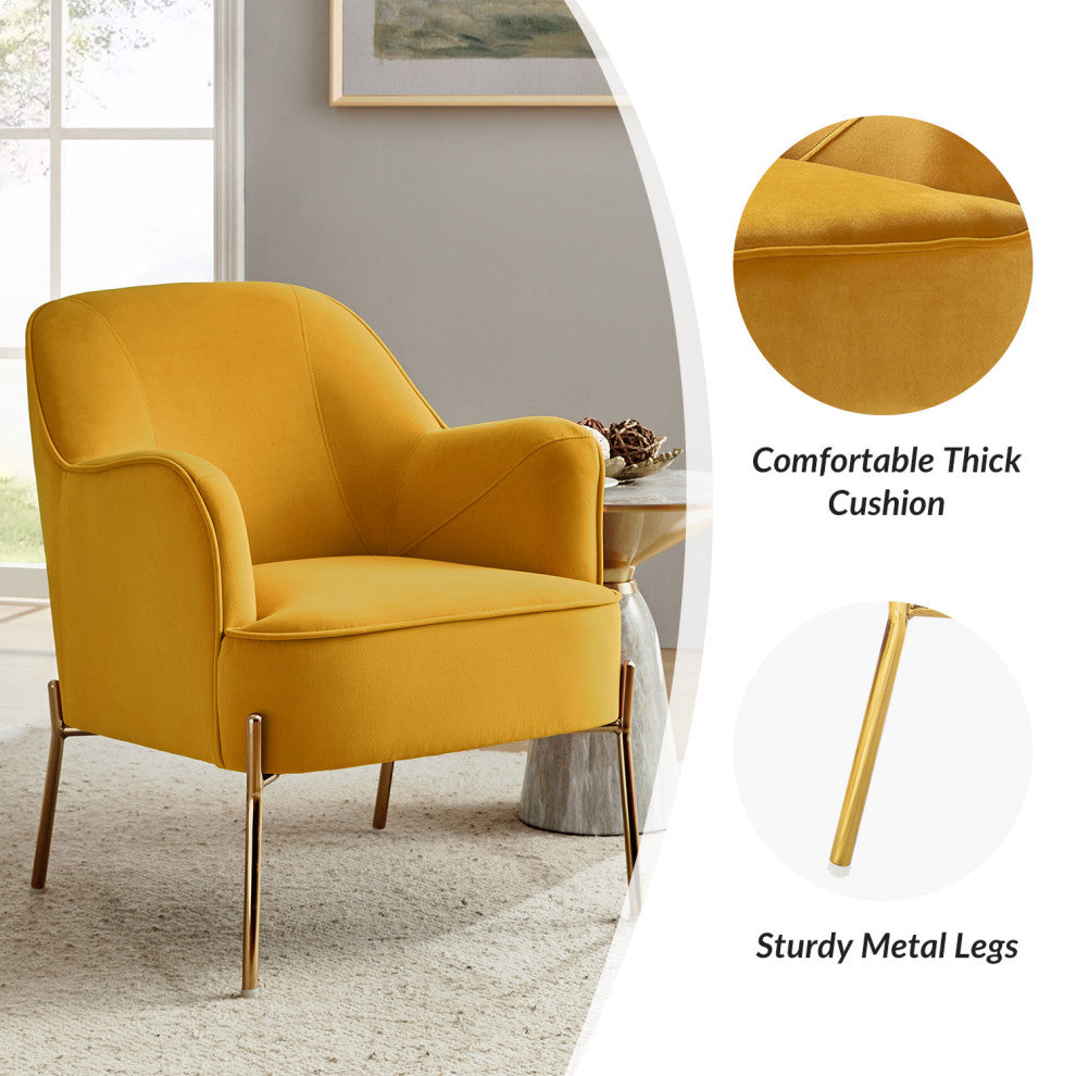 Nora Fabric Accent Chair, Mustard