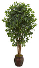 6' Ficus Artificial Tree, Decorative Planter