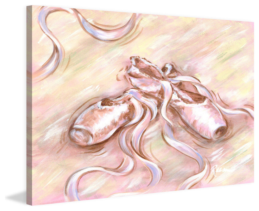 Marmont Hill, "Toe Shoes" by Reesa Qualia Painting on Wrapped Canvas, 18x12