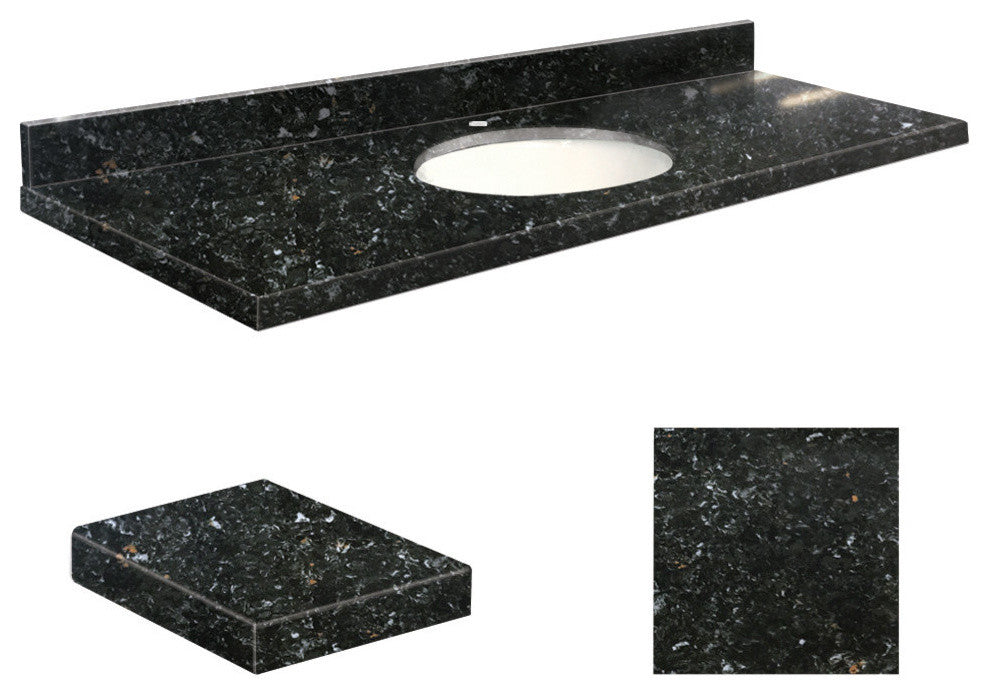 Quartz 61"x22" Vanity Top, Single Faucet Hole, Interlude, White Bowl