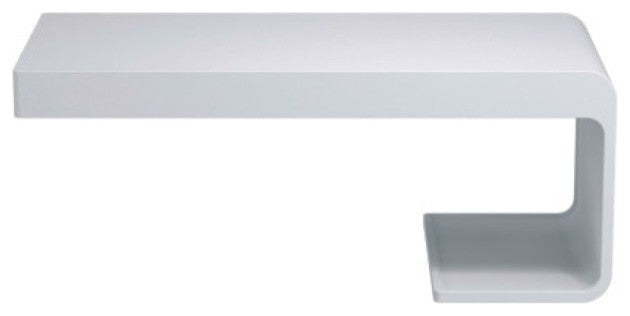 ADM Rectangular Wall Mounted Countertop, White, 39", Glossy White