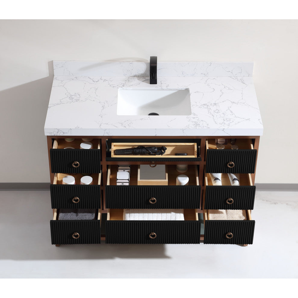 Vanity With Mirror,Sconce,Faucet Included