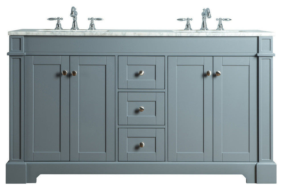 Stufurhome Seine Bathroom Vanity, Gray, 60"