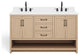 The Asher Bathroom Vanity, Gray, 60", Double Sink, Freestanding