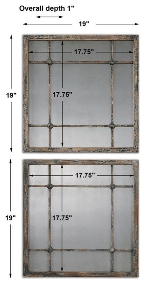 Uttermost Saragano Square Mirrors Set of 2