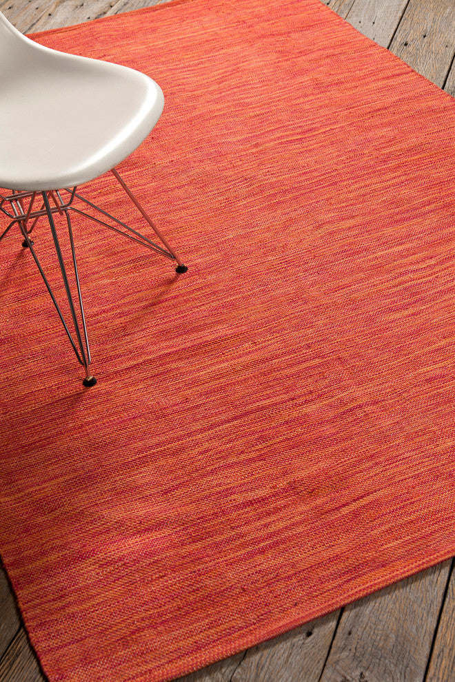 India Contemporary Area Rug, Bright Red, 2'6x7'6 Runner
