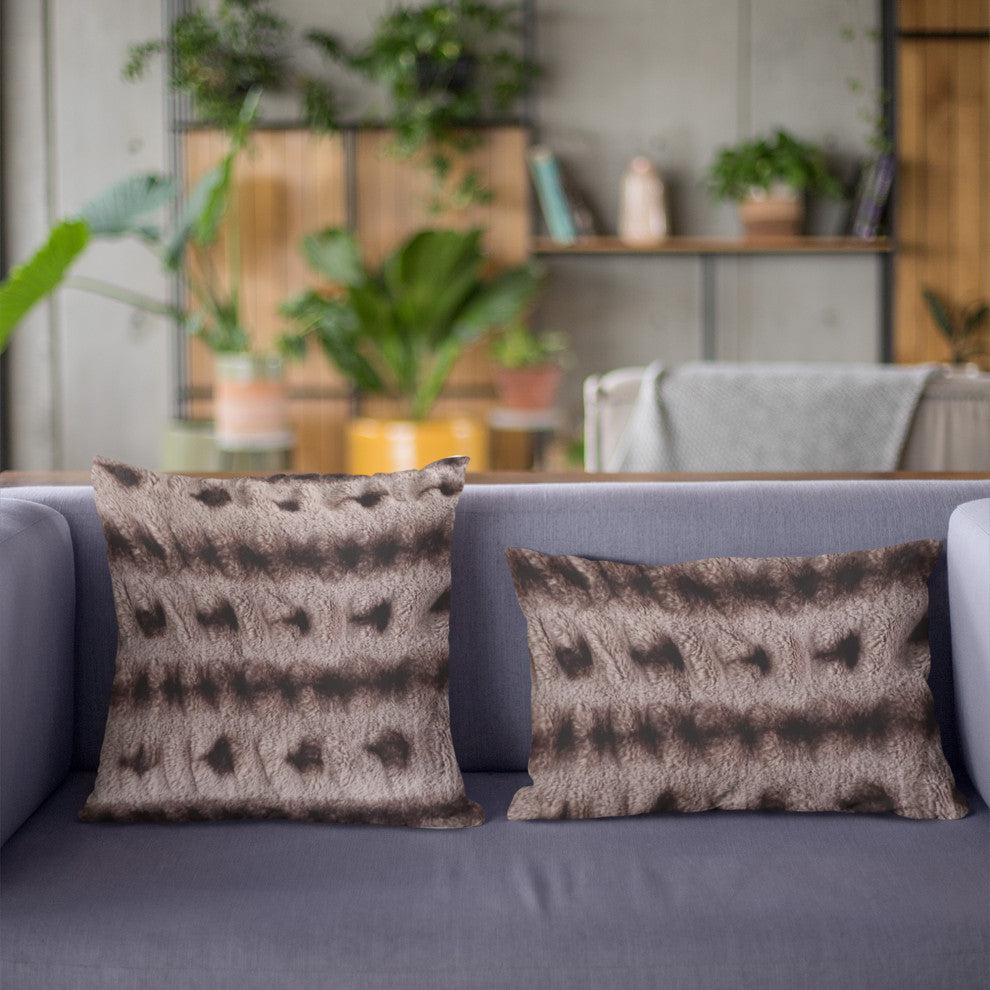 Plutus Brown Fluffy Bunni Faux Fur Luxury Throw Pillow, Brown, 26" x 26"