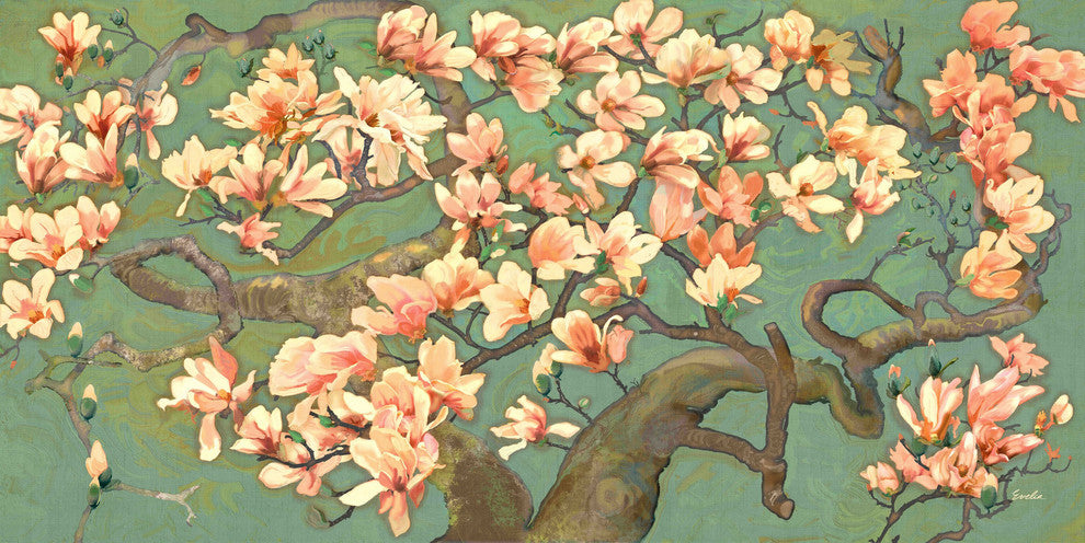 "Magnolia Branches II" Painting Print on Canvas by Evelia