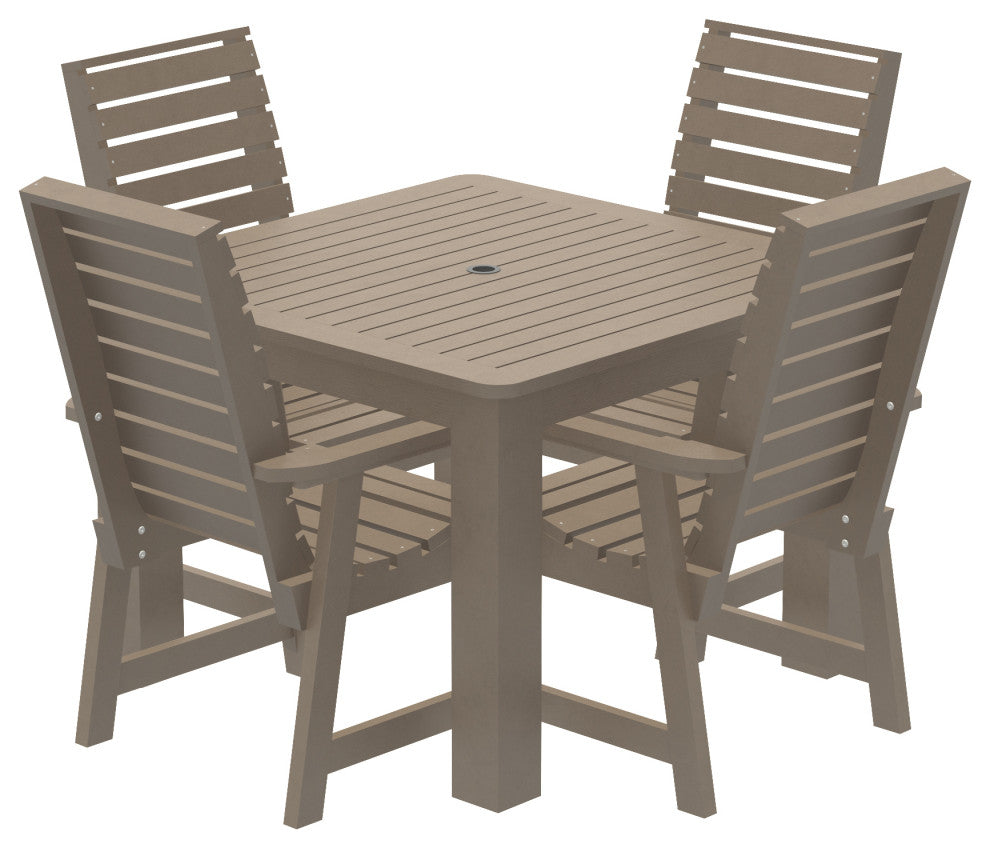 Glennville 5-Piece Square Dining Set, Weathered Acorn, Woodland Brown
