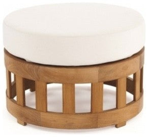 Kafelonia Ottoman 24" With Cushion, Cushion: Canvas