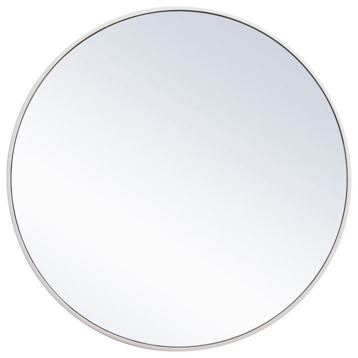 Elegant Decor MR4037WH Metal Frame Round Mirror, 32", White