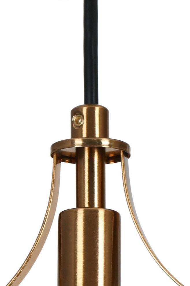 LNC 6-Light Matte Black and Polished Gold Modern Kitchen Island Light, Cluster