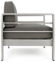 Coral Bay Outdoor Aluminum Khaki Chat Set With Fire Table, Dark Gray