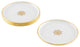 Arienne Signature Medallion Drink Coasters, White & 24k Gold