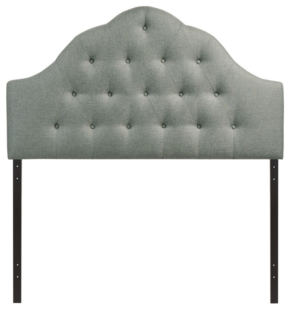 Modern Contemporary Full Size Fabric Headboard, Gray Fabric